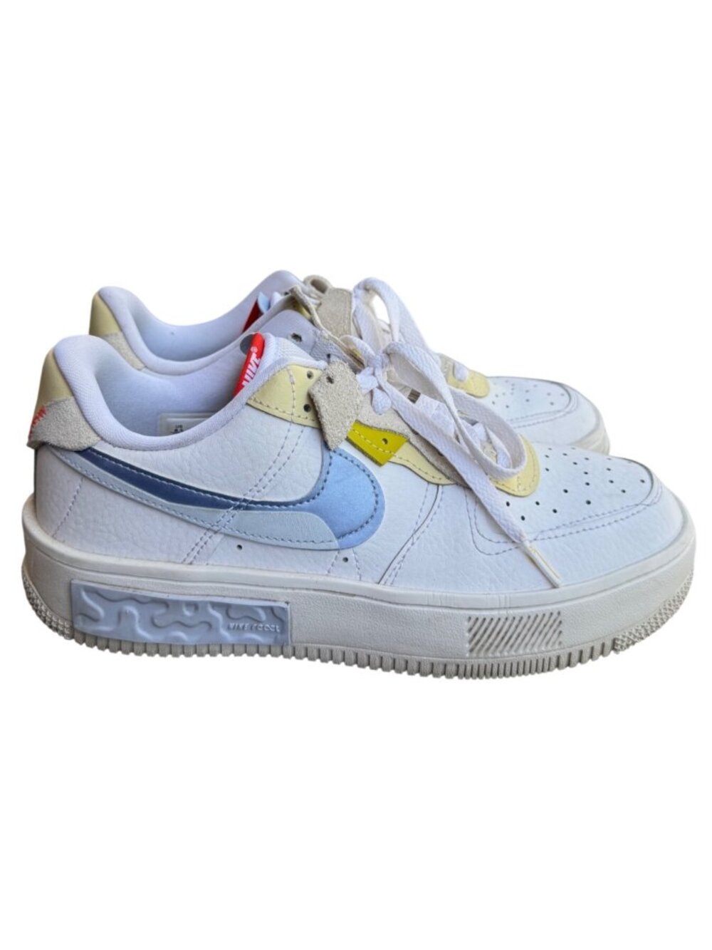 Nike Air Force 1 Fontanka Set To Rise Womens Size 8.5 Shoes Sneakers White Yello